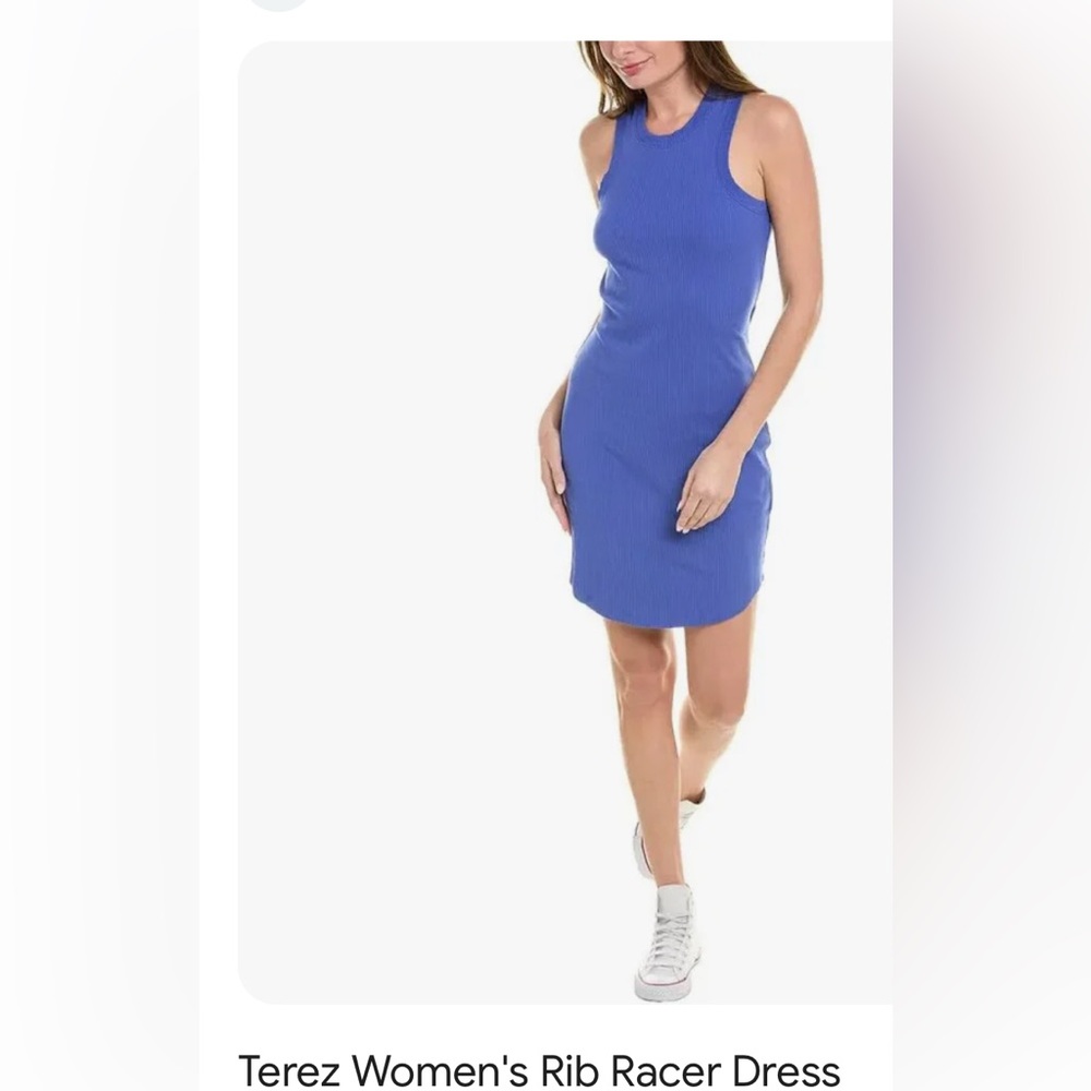 Terez ribbed racerback dress cobalt blue